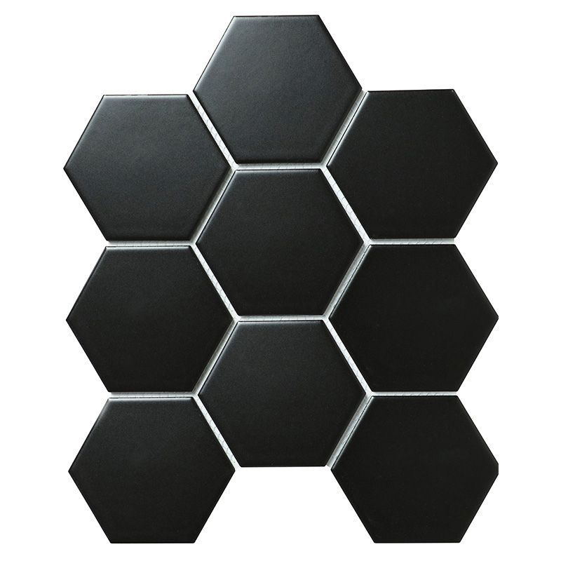Мозаика hexagon big black matt 25,6x29,5
