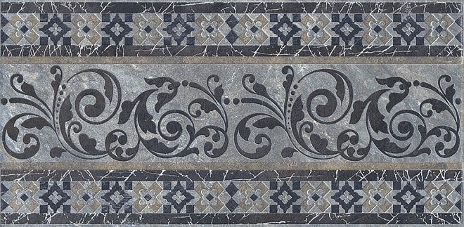 Керамогранит Бордюр Бромли серый тёмный 19,6x40,2