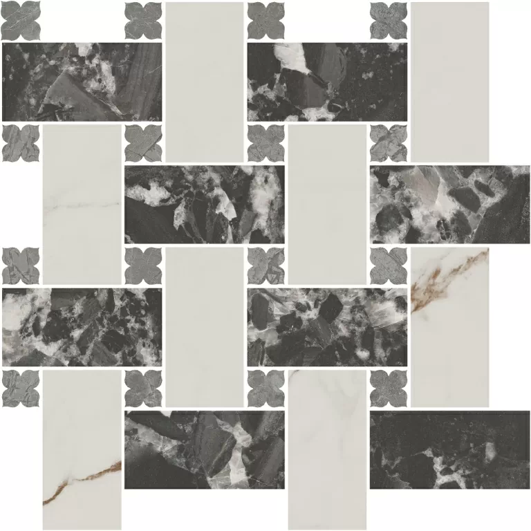 Керамическая плитка Декор kerama marazzi id163 Риальто 3 наборный матовый 43.5x43.5