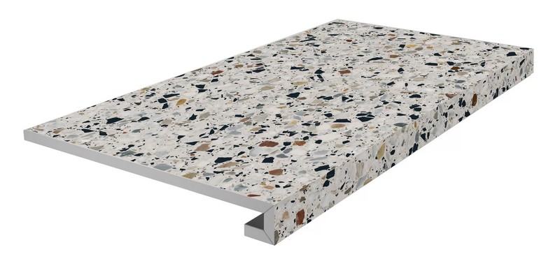 Ступени kerama marazzi km6060g0001rgcf фронтальная клееная Бричиола белый матовый обрезной 33x60