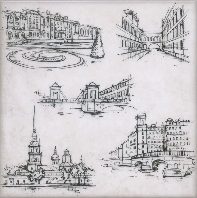 Керамическая плитка Декор Марчиана spb stg\a593\5261 20x20