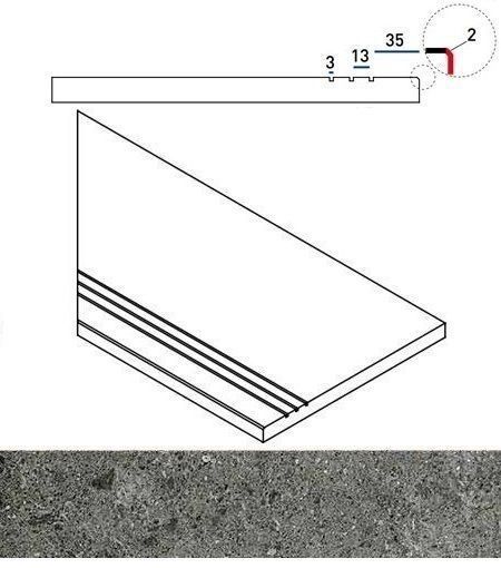 Керамогранит ГРЭЙ БОРТИК 30x60 ГРИП ЛЕВ 620090000602 30x60