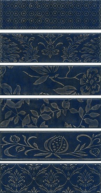 Керамическая плитка Панно Кампьелло синий ad\b333\6x\2926 28,5x51