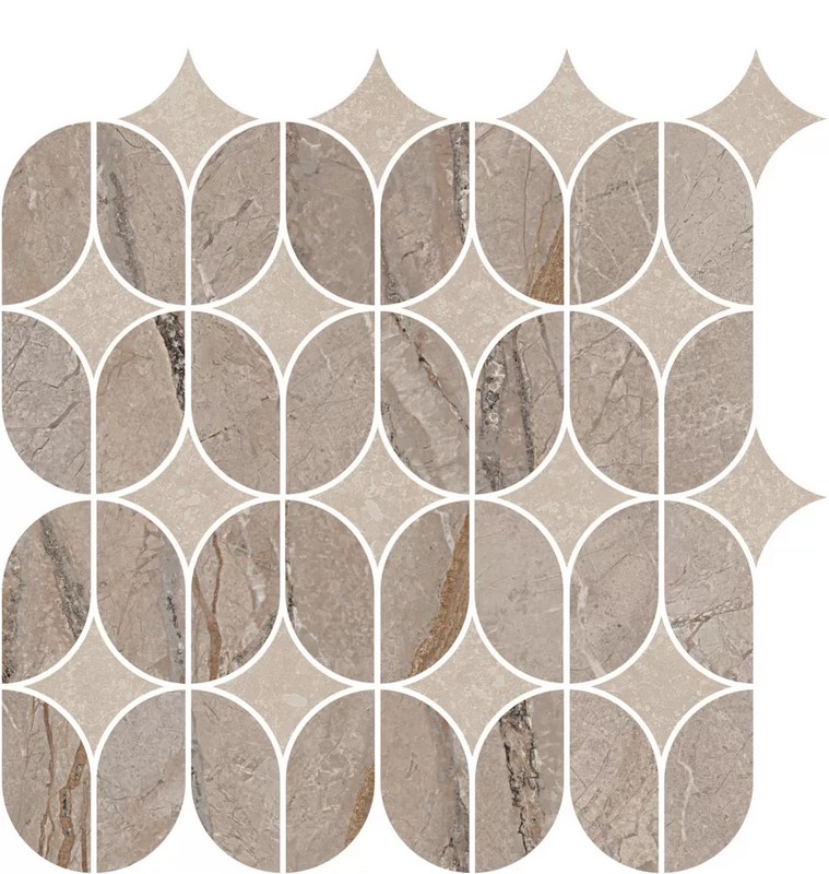Керамическая плитка Декор kerama marazzi kmd2hid014br Ифран наборный бежевый светлый глянцевый обрезной 30x32.5
