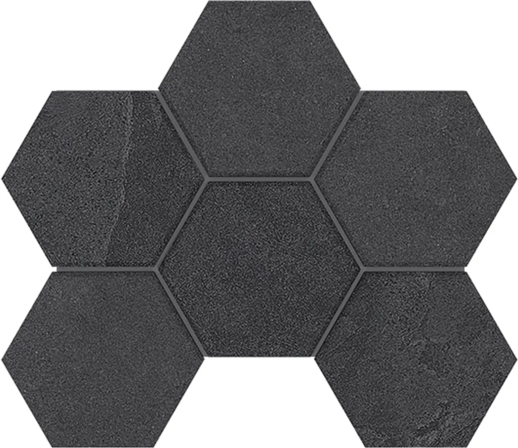 Мозаика estima ln04/te04 luna hexagon black черный 25x28.5