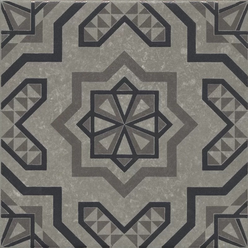 Керамическая плитка Декор kerama marazzi kmd3sta048gn Касабланка серый матовый 20x20