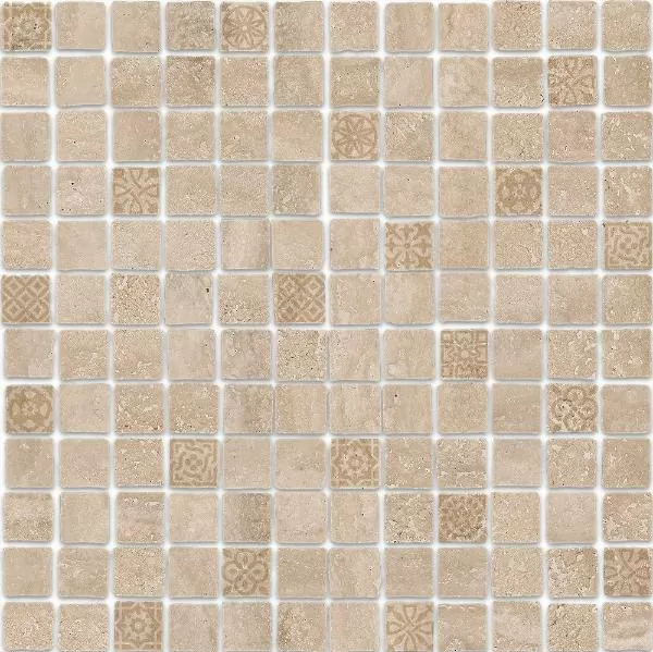 Керамическая плитка Декор kerama marazzi mbd004 Риальто Антика 2 мозаичный бежевый матовый 30x30