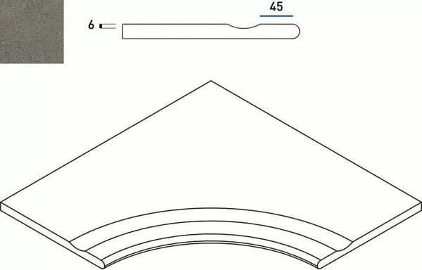 Керамогранит Бортик Италон discover x2 fume bordo svasato angolare round 60x60 60x60