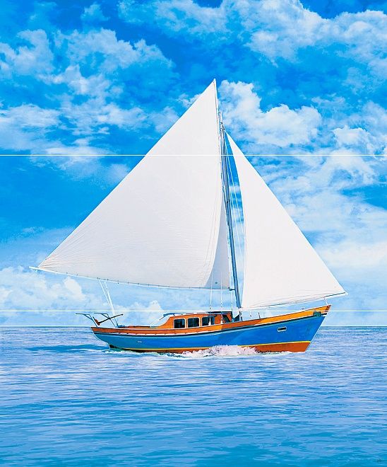 Керамическая плитка Панно Читара Яхта 50x60