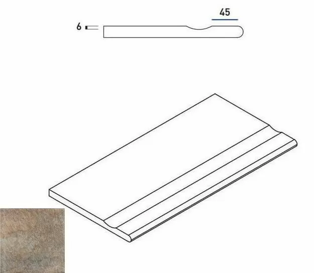 Керамогранит ЭМЕРАЛЬД БОРТИК 30x60 С ВЫЕМКОЙ ЗАКРУГЛЁН 620090000260 30x60