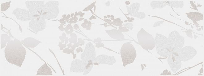 Керамическая плитка Декор Вилланелла Цветы белый 15x40