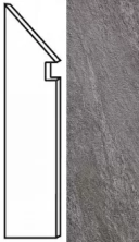 Керамогранит brave grey battiscopa sag. sx 7,2x30