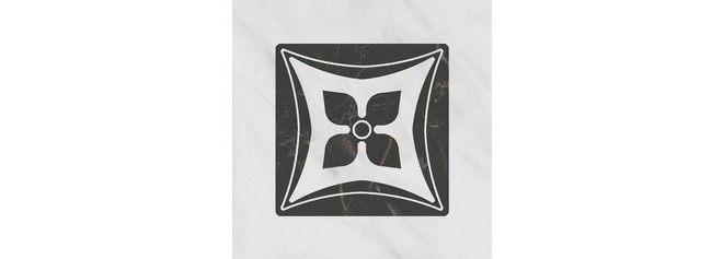 Керамическая плитка Декор Келуш 2 грань черно-белый 9,8x9,8