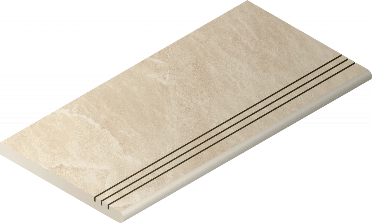 Ступени Италон Материя x2 Магнезио 120 закругленная грип 620040000202 бежевый 30x120