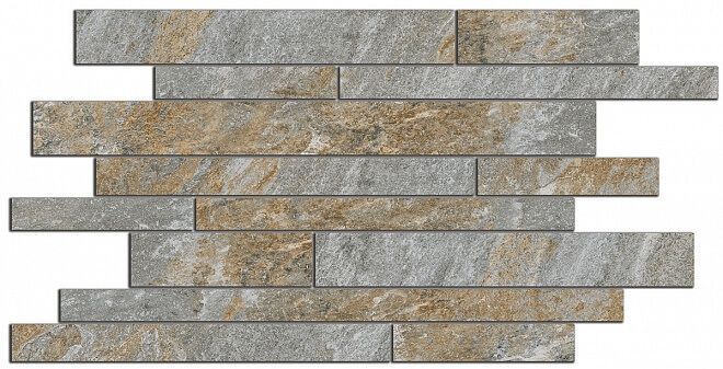 Керамогранит бордюр тревизо беж темный мозаичный 25x50,2