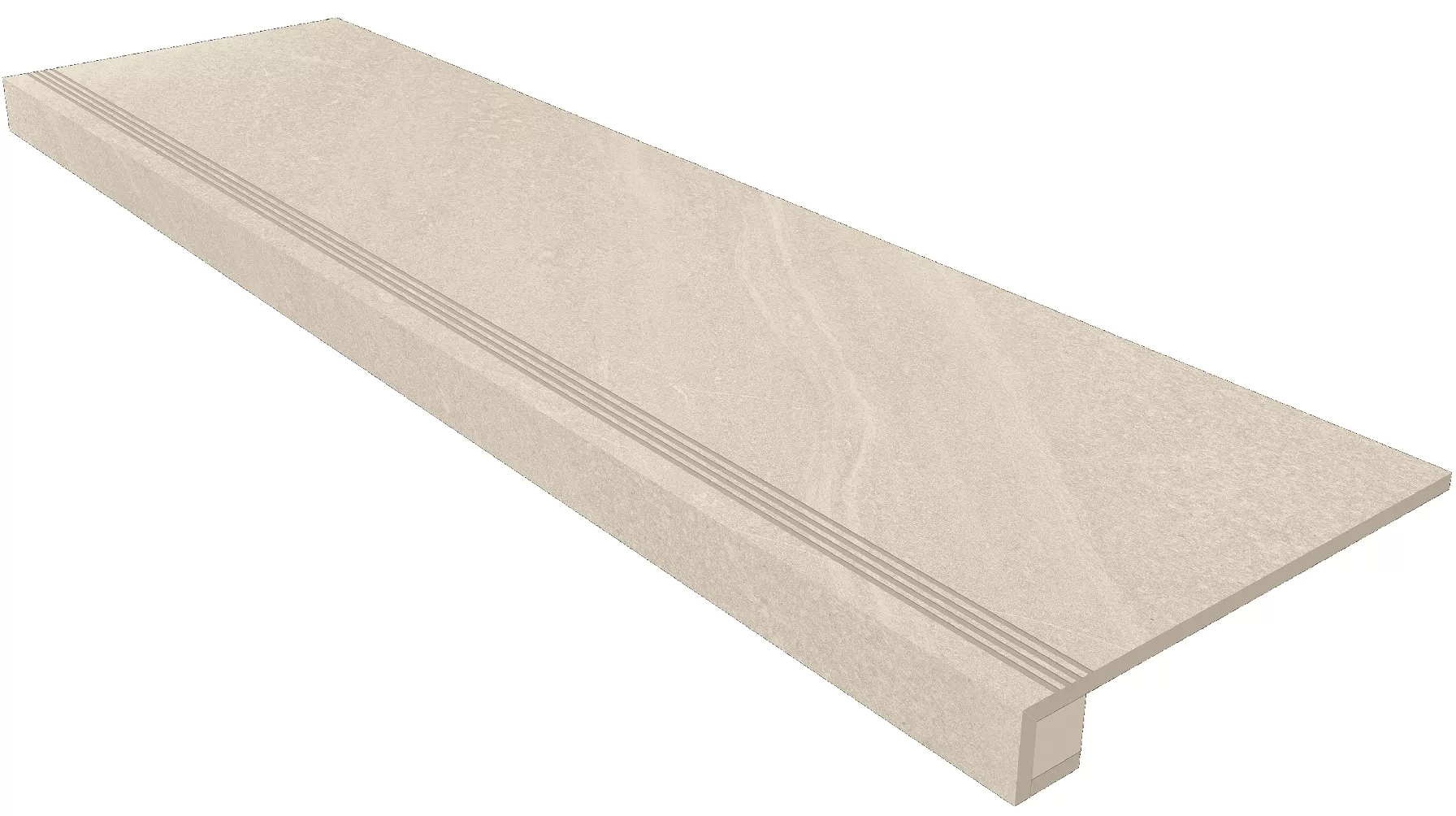 Ступени Комплект estima gb01 gabbro white (Ступень 33x120 непол. прямоугол. бортик с насечками + Подступенок 14,5x120) 33x120