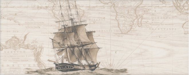 Керамическая плитка Декор Кампанелла Корабль 7149\3f 20x50