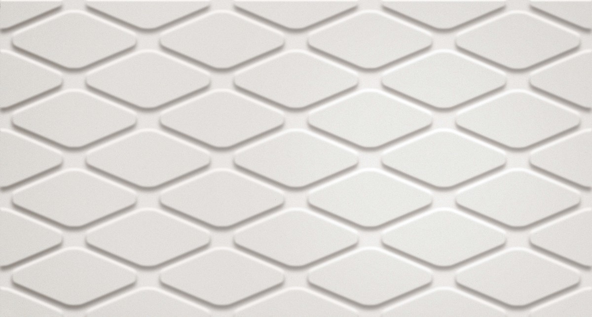 Керамическая плитка 3d white rhombus matt 30,5x56