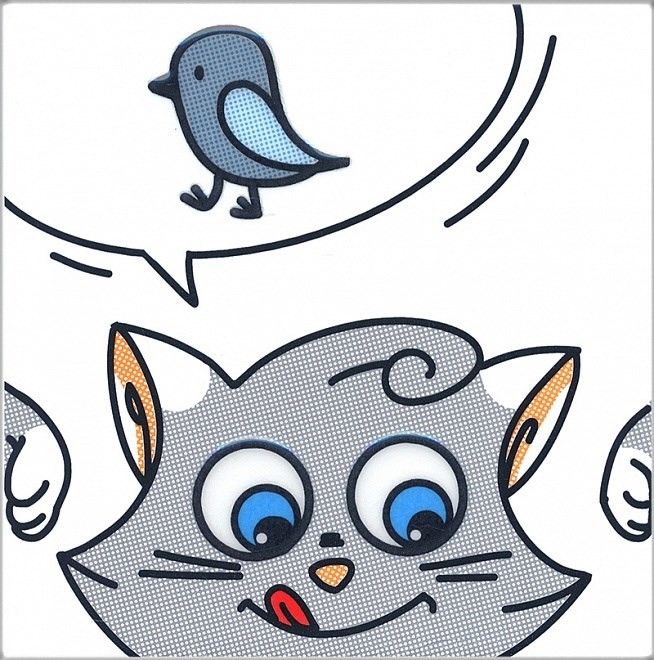 Керамическая плитка Декор Кошки-Мышки. Птичка 20x20