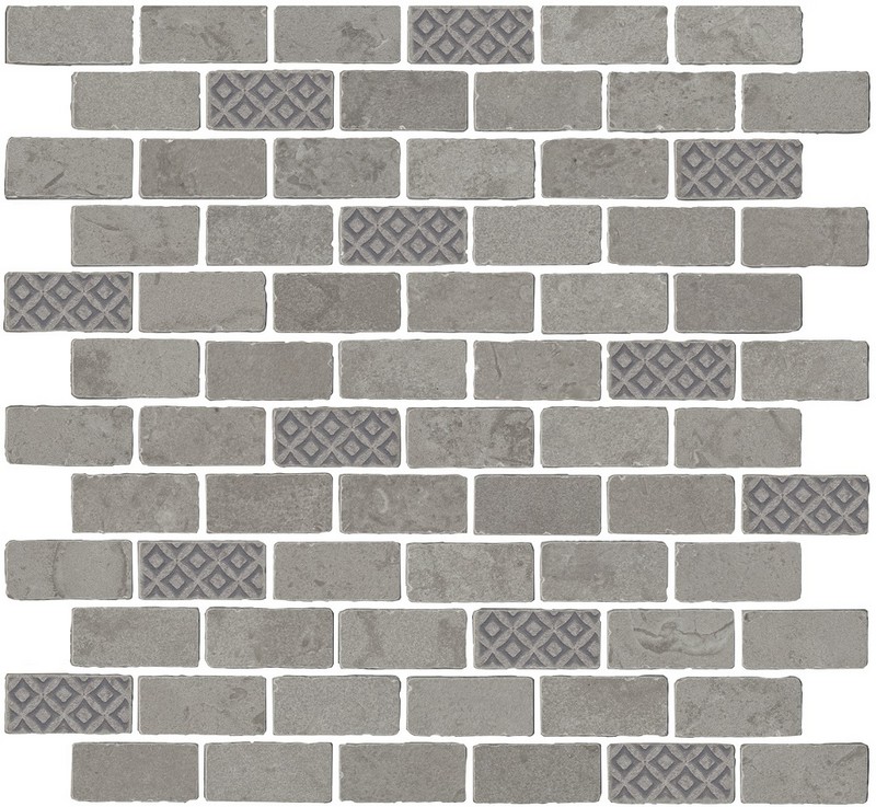 Керамическая плитка Декор kerama marazzi mbd011 Про Лаймстоун Антика 3 мозаичный серый матовый 30x32