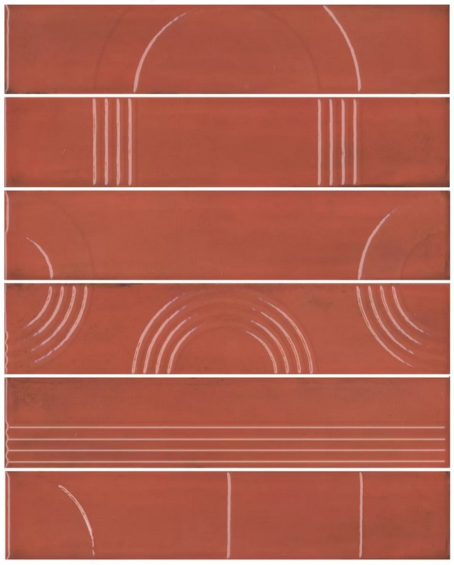 Керамическая плитка Панно kerama marazzi kmp3sta005rn6x Панно Мажорель красный глянцевый из 6 частей 28.5x36