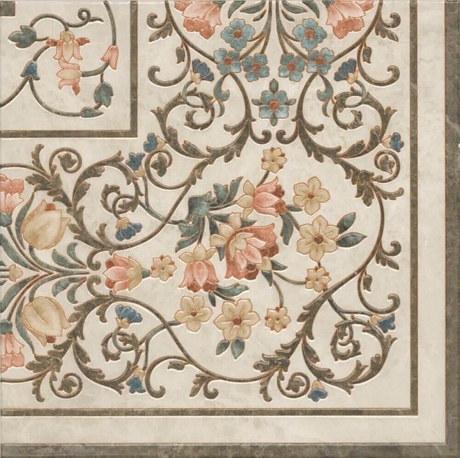 Керамогранит Декор Лирия ковёр угол лаппатированный 40,2x40,2