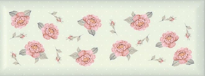 Керамическая плитка веджвуд цветы зеленый грань 15034 n 15x40