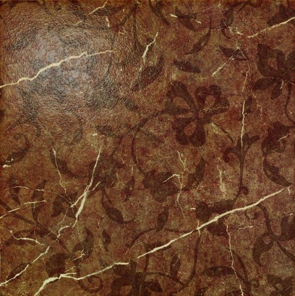 Керамогранит Сицилия Коричневый Декор Листья 45x45