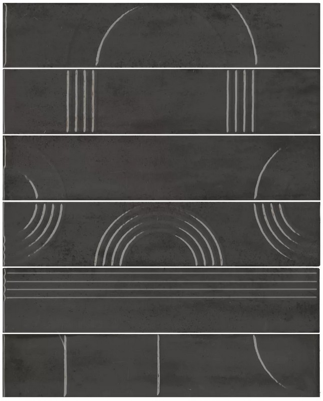 Керамическая плитка Панно kerama marazzi kmp3sta009rn6x Панно Мажорель черный глянцевый из 6 частей 28.5x36