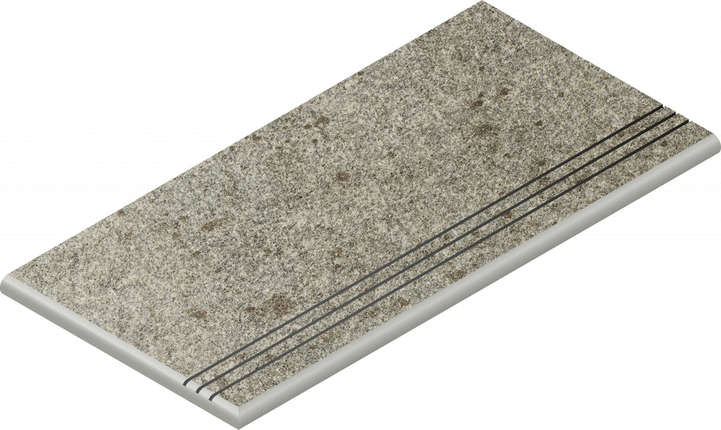 Керамогранит Бортик Нордика Айс с выемкой закругленный 620090001049 серый 30x60