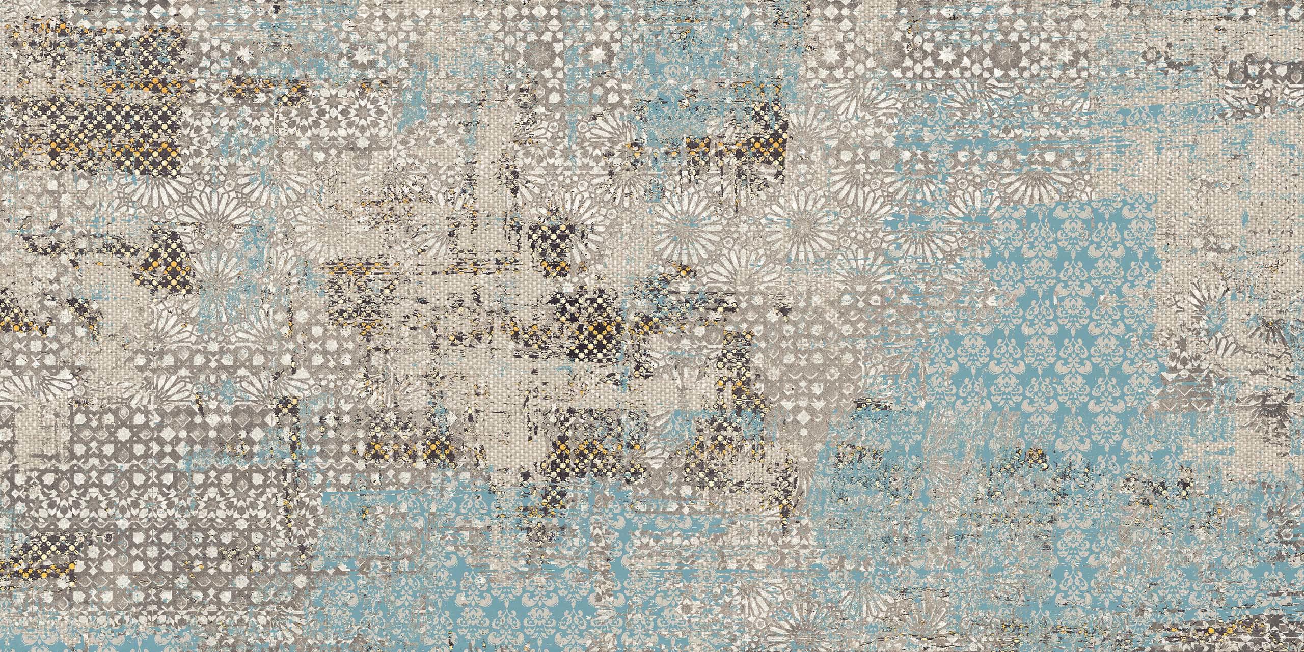 Керамогранит estima exd401 exotica design vintage inserto exd401/ns_r9/60x120x9r/gw голубой 60x120