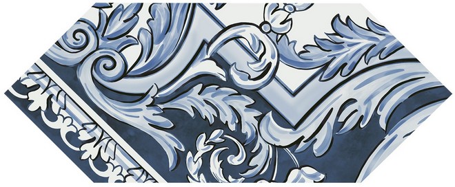 Керамическая плитка Декор Алмаш 4 синий 14x34