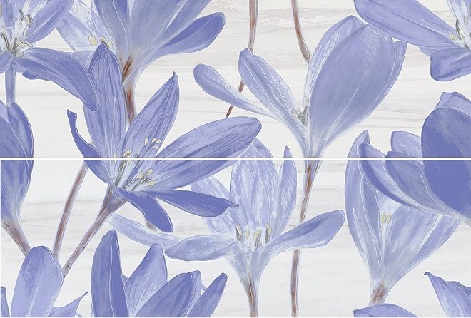 Керамическая плитка Панно Сады Форбури Крокус сиреневый обрезной 60x89,5