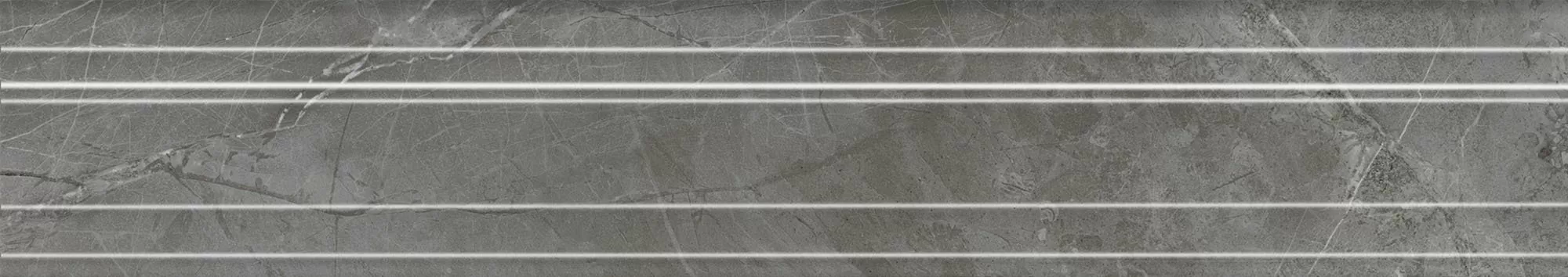 Керамическая плитка Бордюр kerama marazzi blf026r Багет Риальто серый темный глянцевый обрезной 7.3x40