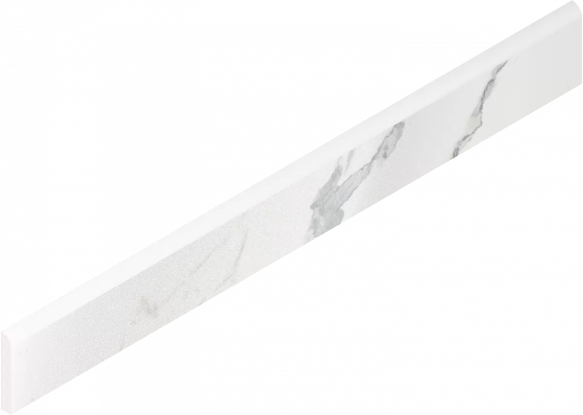 Плинтус Италон Стелларис Статуарио Уайт шлифованный 610130007456 белый 7.2x60