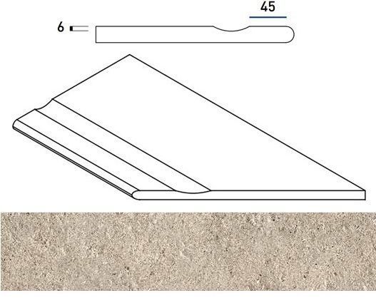 Керамогранит ДЕЗЕРТ БОРТИК 30x60 С ВЫЕМКОЙ ЗАКРУГ.ПР 30x60