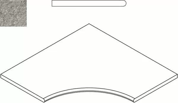 Керамогранит Бортик Италон discover x2 grey bordo angolare round 60x60 60x60