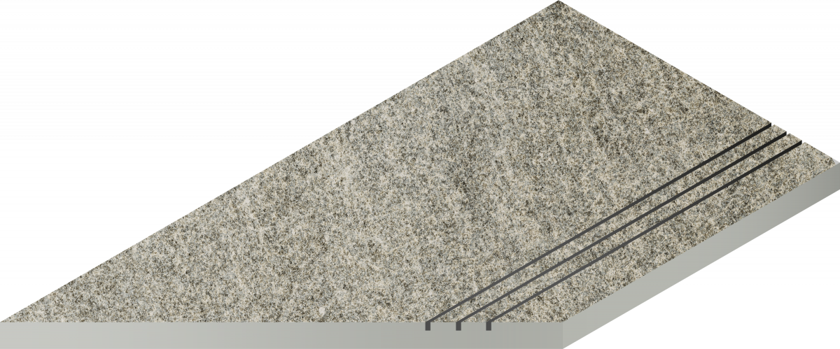 Керамогранит Бортик Нордика Сильвер грип левая 620090001068 серый 30x60