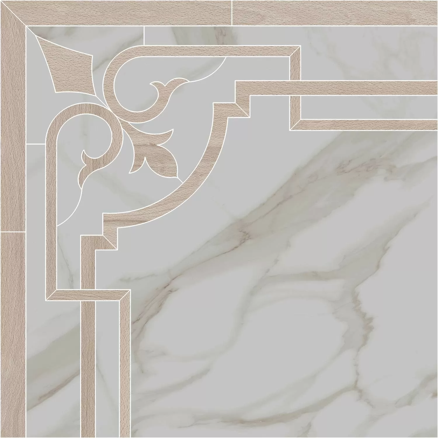 Керамическая плитка Декор kerama marazzi id117t Карелли наборный 60x60