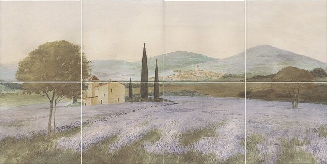 Керамическая плитка Панно Пикарди Лавандовое поле 30x60