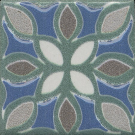 Керамическая плитка вставка анвер 5 зеленый 4,85x4,85