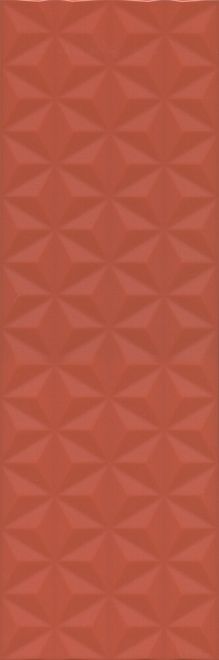 Керамическая плитка Диагональ красный структура обрезной 25x75