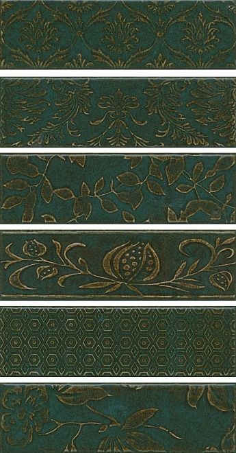 Керамическая плитка Панно Кампьелло зеленый ad\e333\6x\2926 28,5x51