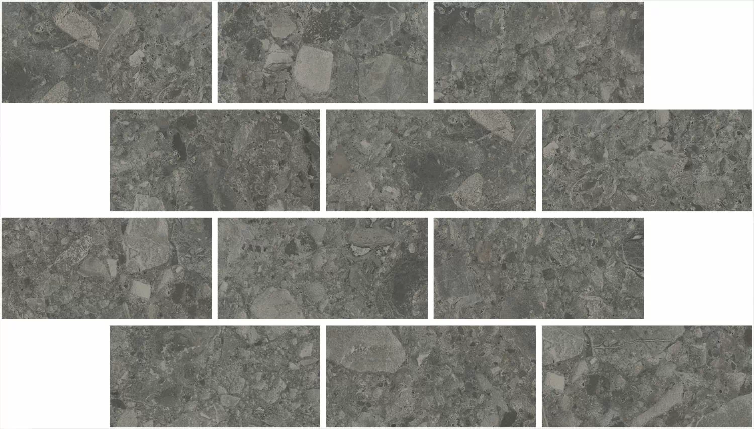 Керамическая плитка Декор kerama marazzi dd606220\mm Чеппо ди Гре мозаичный антрацит матовый обрезной 20x34.6