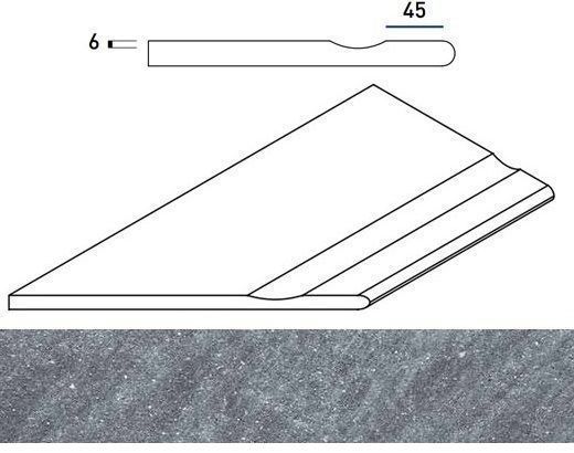 Керамогранит СИЛВЕР БОРТИК 30x60 С ВЫЕМКОЙ ЗАКРУГ.ЛЕВ. 30x60