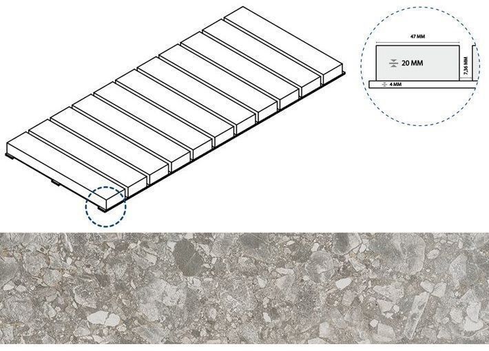 Керамогранит петрол решётка стрим 20 25x60