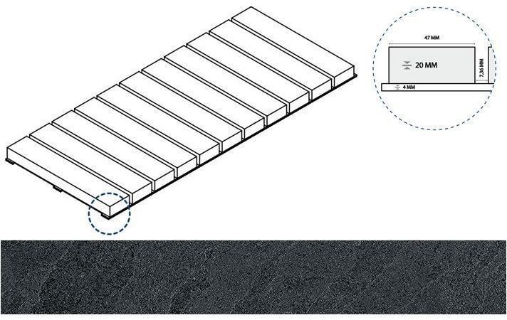 Керамогранит титанио решётка стрим 20 25x60