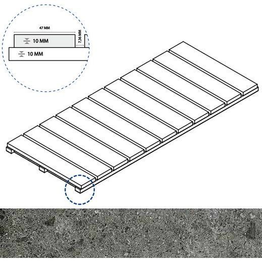 Керамогранит грэй решётка стрим 10 25x60