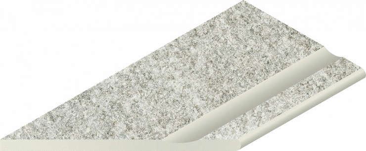 Керамогранит Бортик Нордика Айс с выемкой закругленный левый 620090001051 серый 30x60