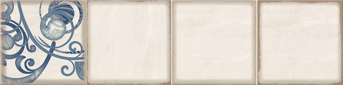 Керамическая плитка faenza cobalt ornament frise 2 15,6x63